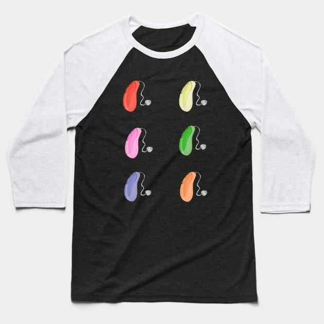 Colorful Hearing Aids Baseball T-Shirt by DiegoCarvalho